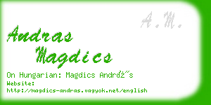 andras magdics business card